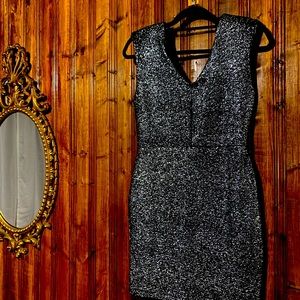 Fun party black and glittery silver minidress